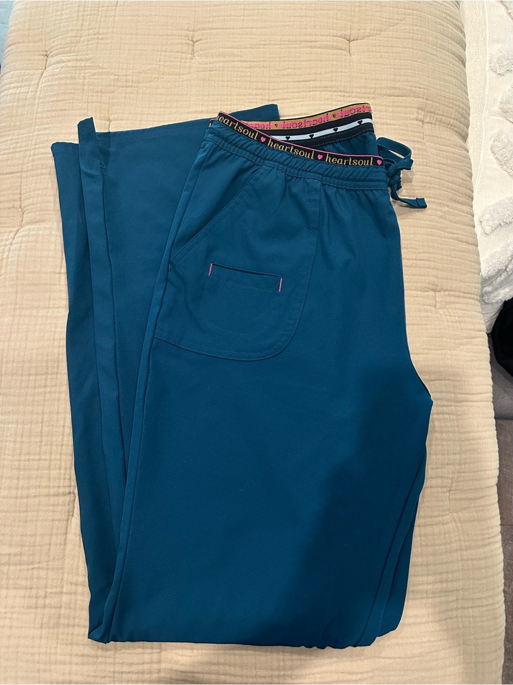 HeartSoul Teal Drawstring Women’s Scrub Pants L TALL